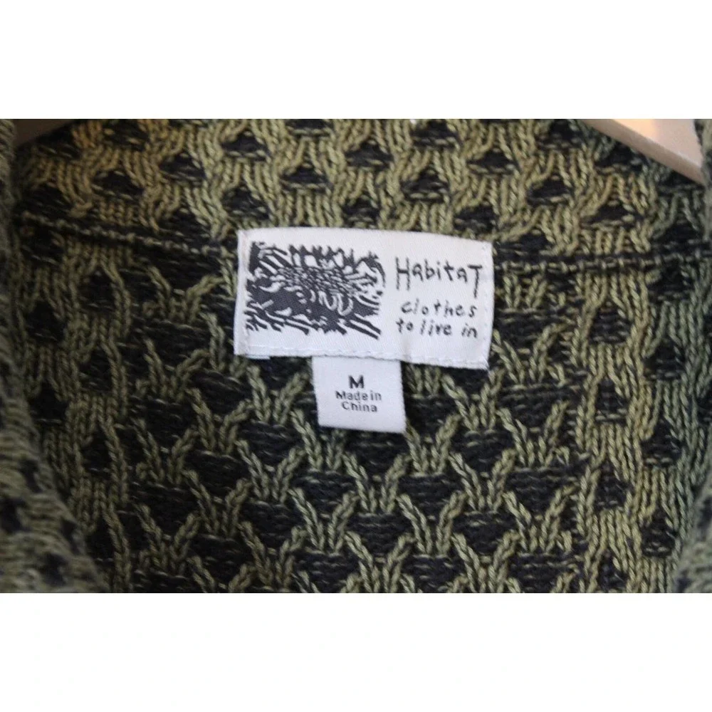 Habitat Knit Woven Button Front Sweater Vest Green Women's Size Medium H14513 - Picture 6 of 11